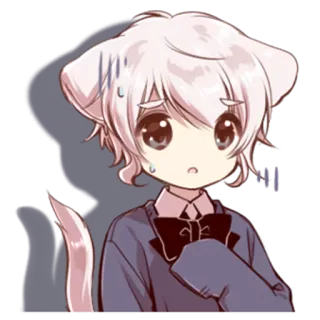 😥 Anime, Catboy, Niedlich, Kawaii, Manga, Sticker telegram sticker