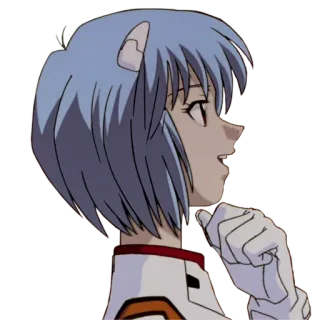 🤔 Rei Ayanami Neon Genesis Evangelion Anime, Rei Ayanami, Evangelion, Personagem, Garota, Mangá whatsapp sticker