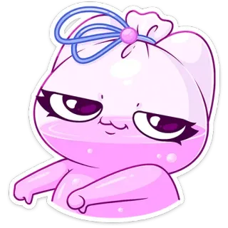👎 스티커, 만화, 귀여운, 분홍색, 가방 telegram sticker