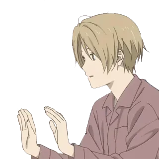 😶 Anime, Garçon, Mignon, Mains en l'air, Abandonner telegram sticker