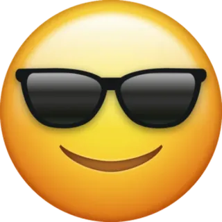 😎 Emoji, Cool, Óculos de sol, Smiley, Amarelo, Rosto, Óculos telegram sticker
