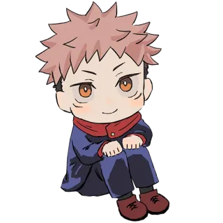 🙂 Yuji Itadori Jujutsu Kaisen Anime, Manga, Jujutsu Kaisen, Yuji Itadori, Sticker, Chibi telegram sticker