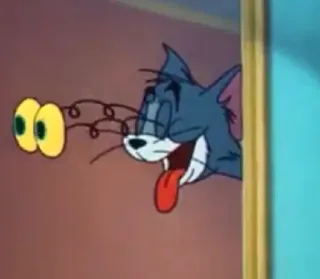 😍 Tom Cat Tom and Jerry мультфильм, кот, глаза, удивленный, смешной whatsapp sticker