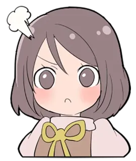 😤 卡通, 动漫, 生气, 可爱, 女孩 telegram sticker