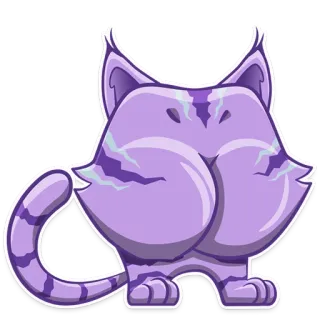 🚽 Katze, Tier, Sticker, Cartoon, Lila, Illustration whatsapp sticker
