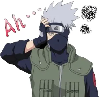 😐 Kakashi Naruto Ah Аниме, Ниндзя, Какаши, Наруто, Наклейка, Размышление telegram sticker