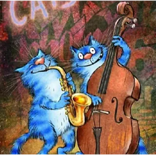 🎶 CATS cats, jazz, music, saxophone, bass, instruments, cartoon telegram sticker
