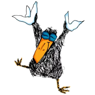 💃 Klaus the Crow Sendung mit der Maus crow, bird, cartoon, cheering, happy, celebrating, excited telegram sticker