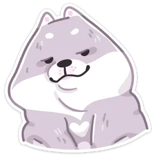 😏 dog, animal, sticker, cute, cartoon, pet, puppy telegram sticker
