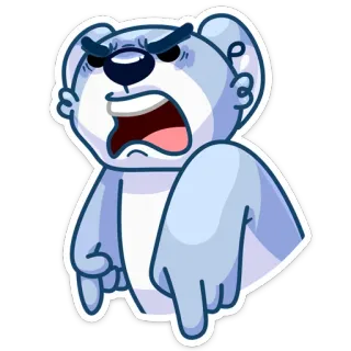 😠 marah, beruang, kartun, menunjuk, bawah, frustrasi whatsapp sticker