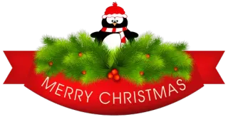 🎀 MERRY CHRISTMAS คริสต์มาส, นกเพนกวิน, วันหยุด, ฤดูหนาว, สุขสันต์วันคริสต์มาส, อวยพร whatsapp sticker