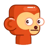 👀 scimmia, animale, carino, cartone animato whatsapp sticker