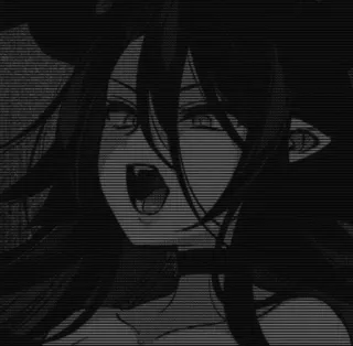 🖤 Anime, Demônio, Garota, Sombrio, Assustador, Mangá telegram sticker