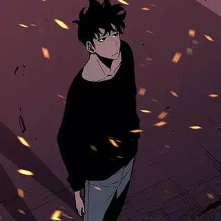 ♠️ anime, man, black hair, standing whatsapp sticker