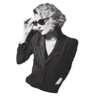 😎 Frau, Sonnenbrille, Mode, Blazer, Retro, Schwarzweiß telegram sticker