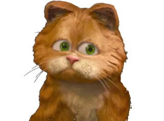 ☹ Garfield cat, cartoon, orange, funny, meme telegram sticker