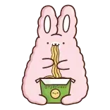 🍝 @totsuckerl kartun, makan, kelinci, mie, hewan telegram sticker