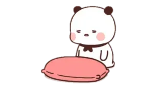 🥱 Panda, Assonnato, Cuscino, Carino, Cartone animato whatsapp sticker