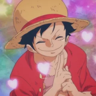 👒 Monkey D. Luffy One Piece Anime, One Piece, Ruffy, Monkey D. Ruffy, Herzen telegram sticker