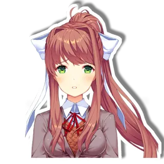 😯 Monika Doki Doki Literature Club! Anime, Jogo, Estudante, Fofo, Kawaii, Dokidoki, Literatura, Clube whatsapp sticker