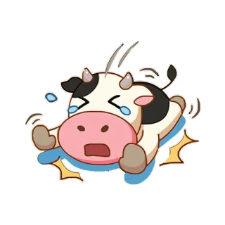 ❎ krowa, płacz, kreskówka, zwierzę telegram sticker
