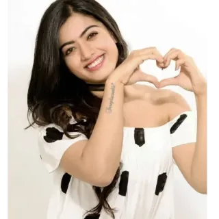❤️ Implacable? vrouw, hart, glimlach, Rashmika Mandanna, Bollywood, actrice telegram sticker