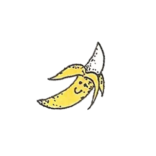🍌 банан, фрукт, еда, желтый, кожура, мультфильм telegram sticker