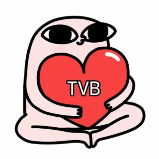 ❤ TVB kartun, karakter, hati, cinta telegram sticker