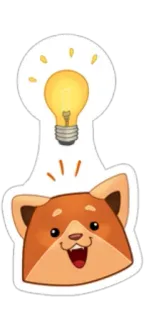 😛 perro, bombilla, idea, dibujo animado, animal telegram sticker