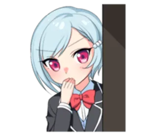 🙊 anime, girl, cartoon, cute, peek, hide telegram sticker