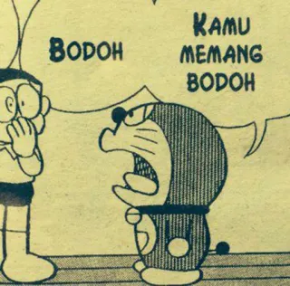 😑 Doraemon BODOH KAMU MEMANG BODOH Doraemon, Anime, Cartone animato, Insulto, Stupido whatsapp sticker