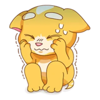 😖 dessin animé, chat, triste, inquiet, anxieux, emoji telegram sticker