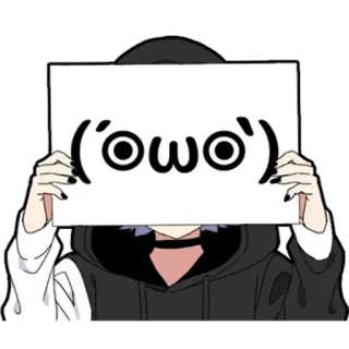 😀 (ˊωoˊ) owo, Anime, Gesichtsausdruck, süß, Gesicht, Emoticon telegram sticker