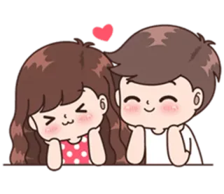 😊 amour, couple, dessin animé, coeur, mignon, relation telegram sticker