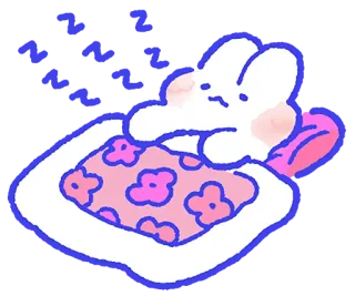 😴 schlafen, Hase, süß, Tier, Cartoon, zzz, Nickerchen telegram sticker
