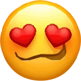 🥴 emoji, liebe, herzaugen, zuneigung, gelb whatsapp sticker
