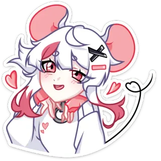 ❤️ Anime, Cartone animato, Kawaii, Carino, Adesivo, Topo, Personaggio, Arte whatsapp sticker