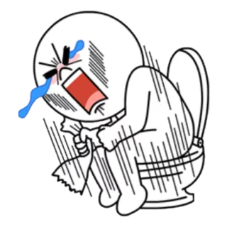 🚽 sedih, menangis, toilet, kesal, stres, kartun telegram sticker