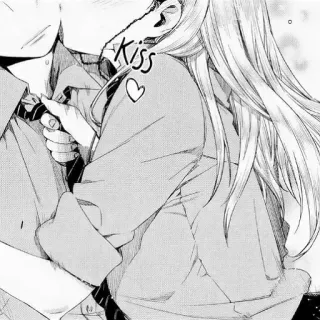 💋 Kiss pocałunek, romans, anime, manga, miłość, para, serce telegram sticker
