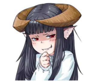 😏 Anime, Dämon, Hörner, Mädchen, Süß telegram sticker
