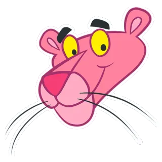 😏 Pink Panther Cartone animato, Pantera, Rosa, Animale telegram sticker
