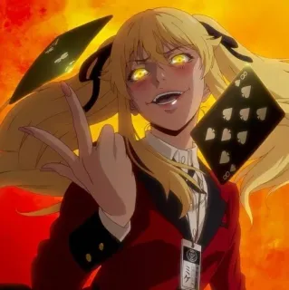 💗 Mary Saotome Kakegurui Anime, Nhân vật, Kakegurui, Đánh bạc, Manga, Game bài telegram sticker