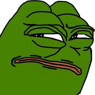 😒 Pepe the Frog Ếch Pepe, Meme, Meme Internet, Ếch, Buồn, Biểu cảm telegram sticker