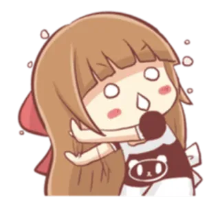 😮 Cartoon, Mädchen, Süß, Ausdruck, Geschockt, Anime telegram sticker