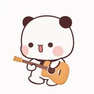 🎈 Panda, Cartoon, Niedlich, Gitarre, Musik, Tier telegram sticker