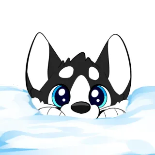☃️ fofo, husky, cachorro, filhote, desenho animado telegram sticker
