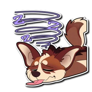 💤 perro, durmiendo, cansado, zz, animal, dibujo animado telegram sticker