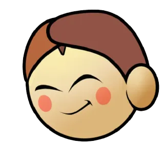 ☺️ мультфильм, улыбающееся лицо, эмодзи, счастливый, весёлый, каштановые волосы telegram sticker