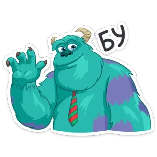 😈 James P. Sullivan Monsters, Inc. БУ monstro, desenho animado, disney, pixar, sullivan, amigo, peludo telegram sticker