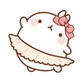 💃 cute, animal, kawaii, bunny, ballet, ribbon, tutu telegram sticker